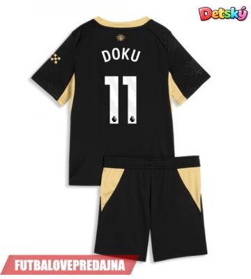 Lacne Dětský Futbalové dres Manchester City Jeremy Doku #11 2026-27 Krátky Rukáv - Preč (+ trenírky)
